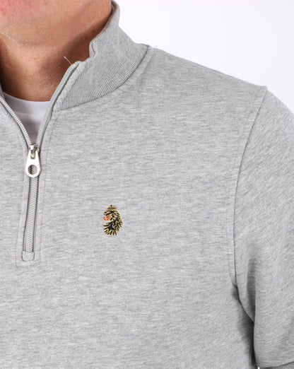 Luke Sport Sydney 1/4 Zip Sweatshirt Mid Marl Grey