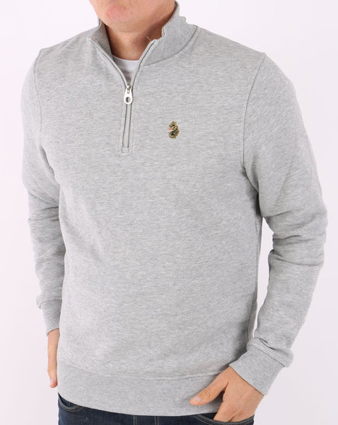 Luke Sport Sydney 1/4 Zip Sweatshirt Mid Marl Grey