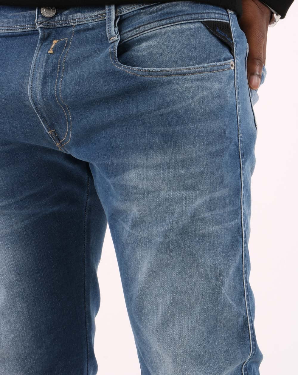 Replay Anbass Hyperflex Re-used Jeans Medium Blue