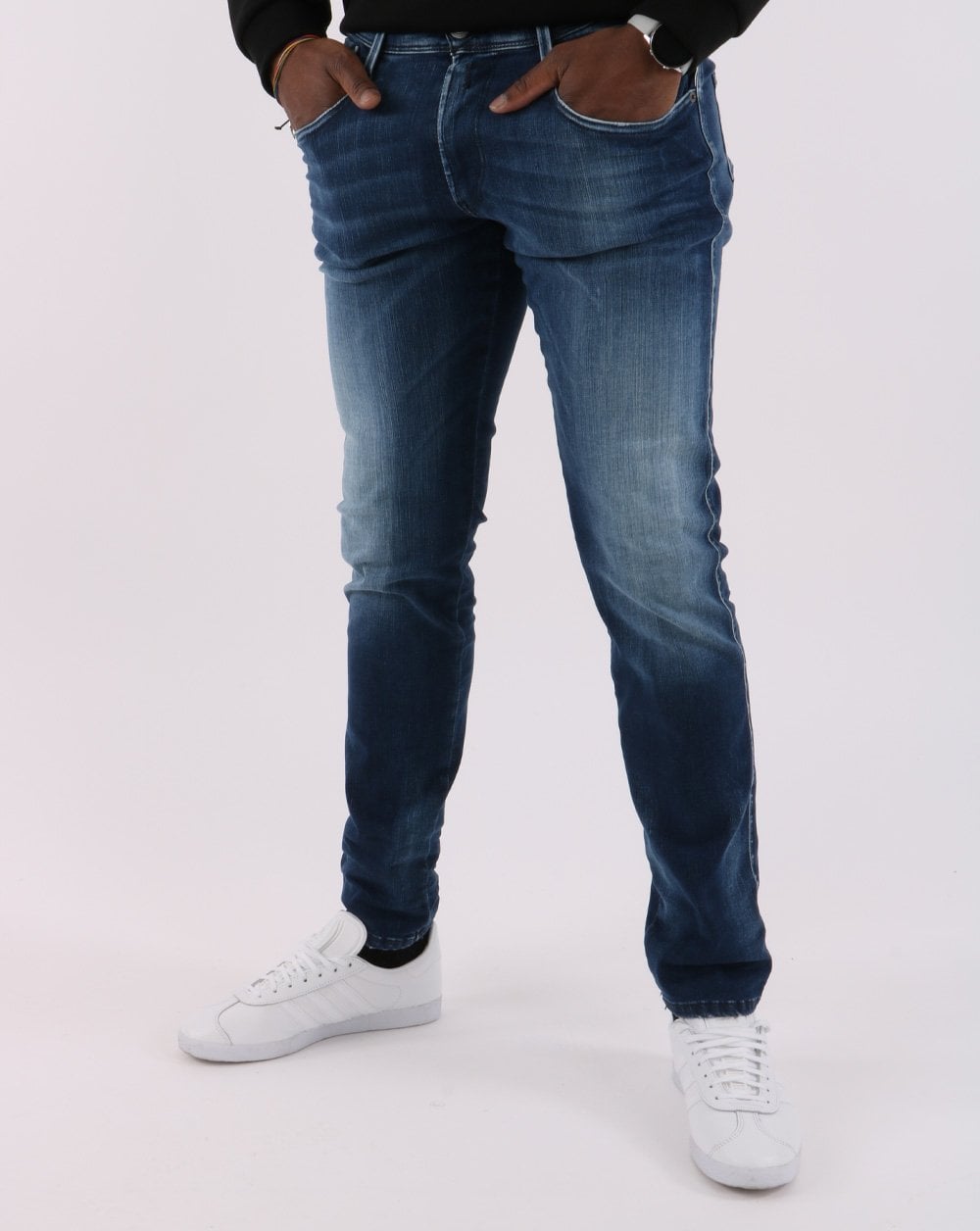 Replay Anbass Hyperflex Jeans White shades - Blue