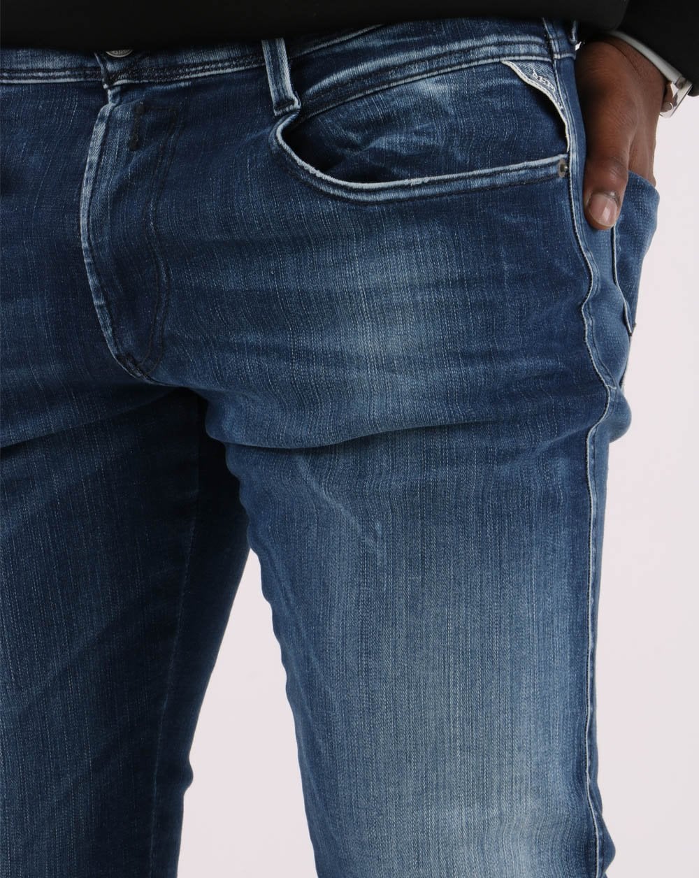 Replay Anbass Hyperflex Jeans White shades - Blue