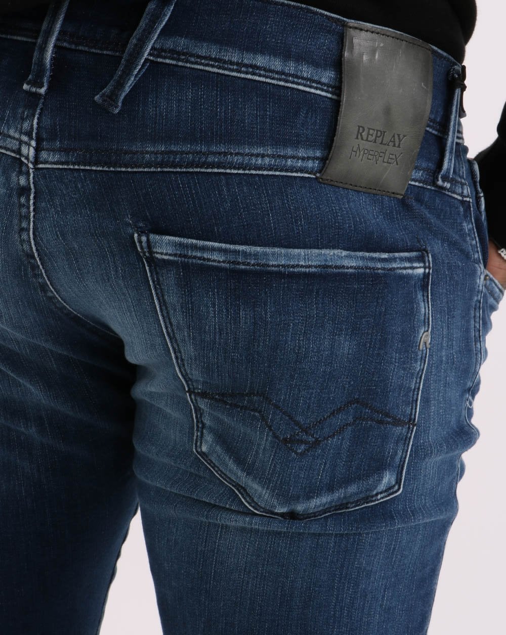 Replay Anbass Hyperflex Jeans White shades - Blue
