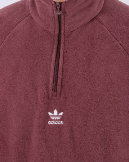 Adidas Originals Trefoil Half Zip Fleece Quiet Crimson