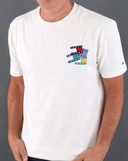 Tommy Jeans Flag Badge T-shirt Ivory