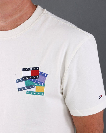 Tommy Jeans Flag Badge T-shirt Ivory