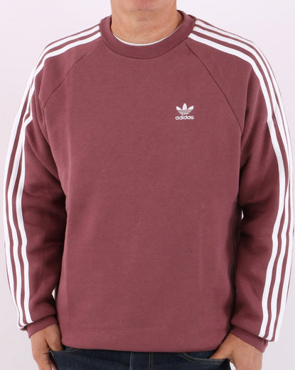Adidas Originals 3 Stripes Crew Sweat Quiet Crimson