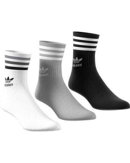 Adidas Originals Crew Socks 3 Pack White/Grey/Black