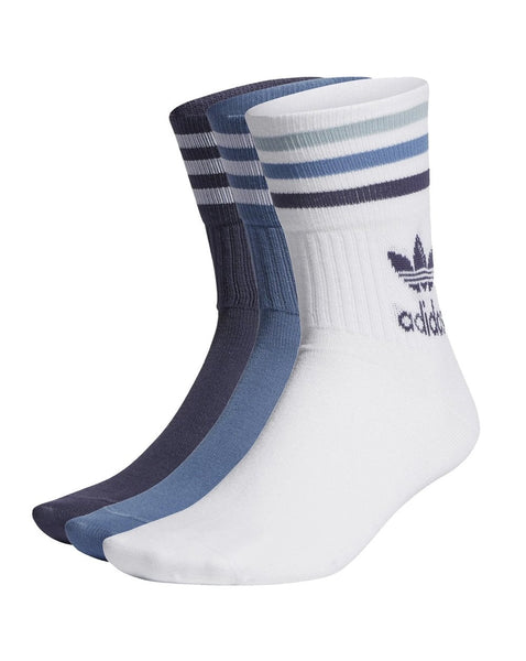 Adidas Originals Mid Cut Crew Socks 3 Pack White/Blue/Navy