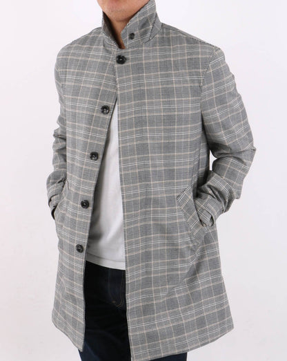 Trojan Prince of Wales Check Mac Grey- Black