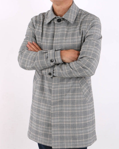 Trojan Prince of Wales Check Mac Grey- Black
