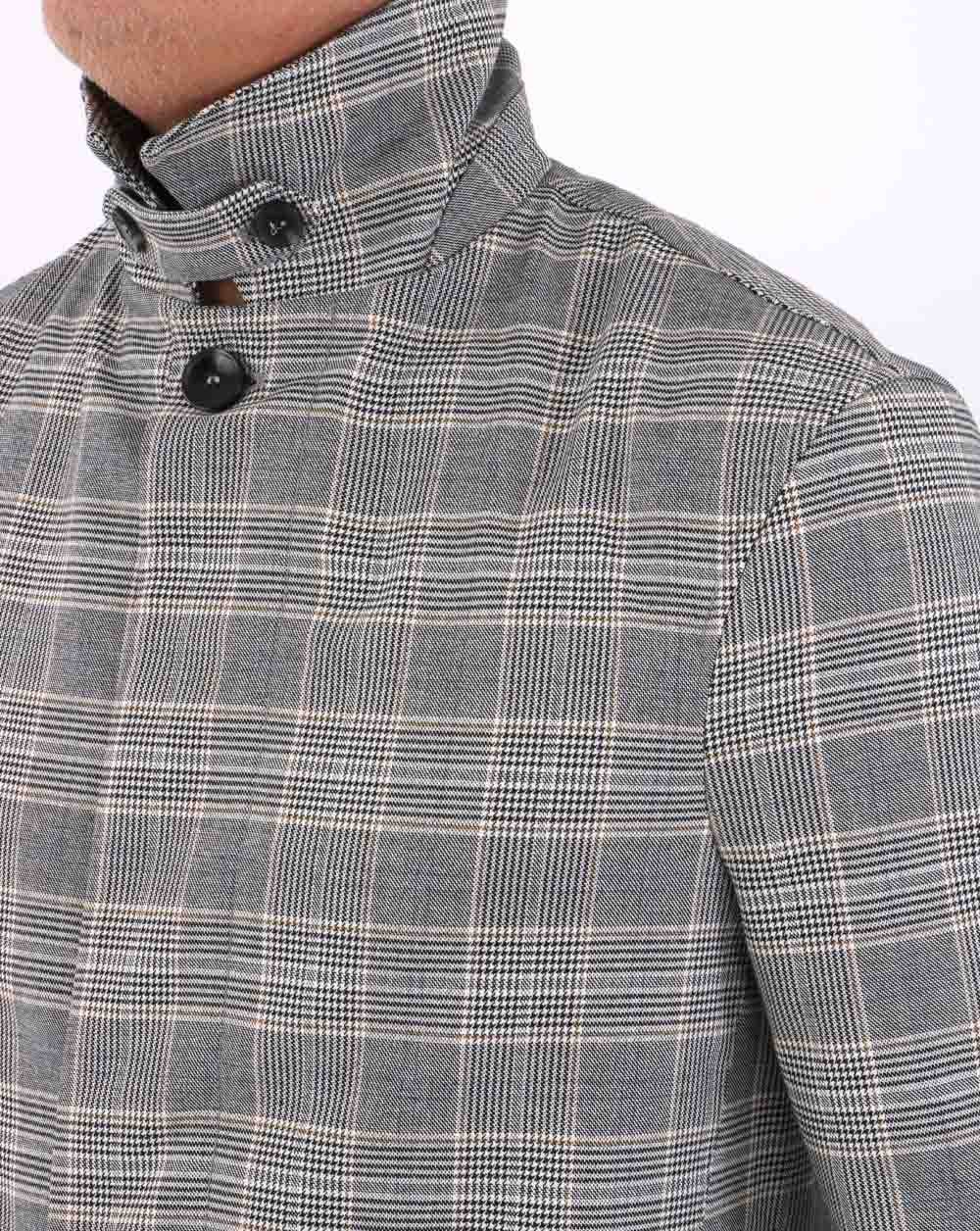 Trojan Prince of Wales Check Mac Grey- Black