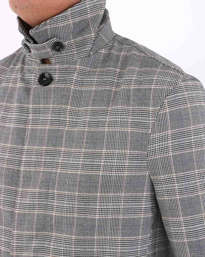 Trojan Prince of Wales Check Mac Grey- Black