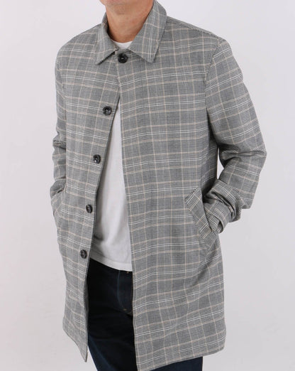 Trojan Prince of Wales Check Mac Grey- Black