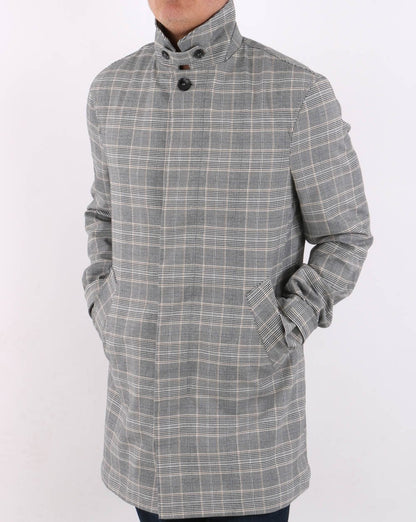 Trojan Prince of Wales Check Mac Grey- Black