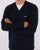 Lacoste V Neck Jumper Navy