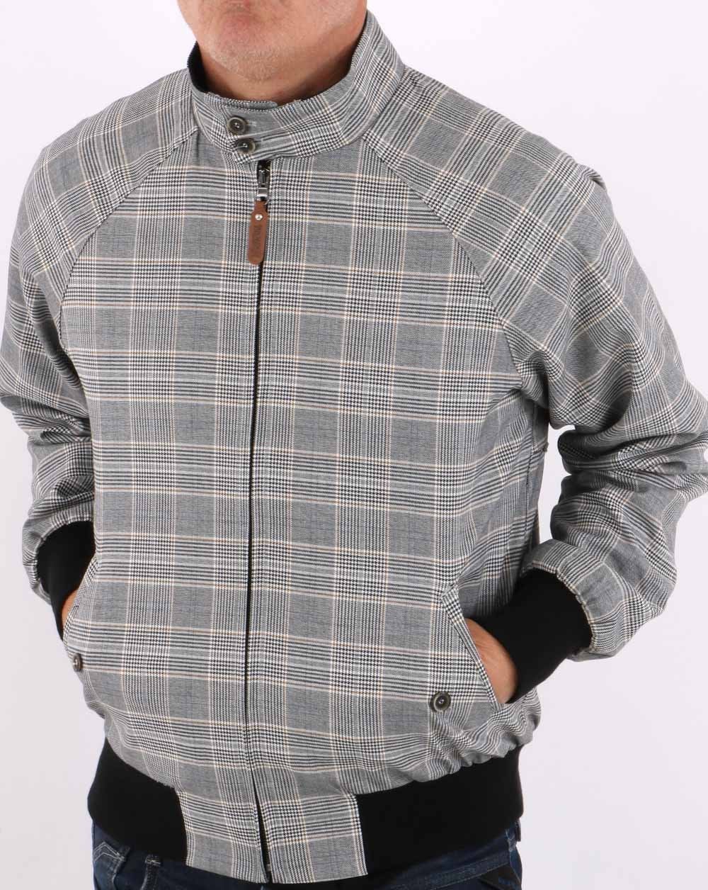 Trojan Check Harrington Jacket Black