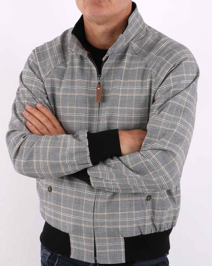 Trojan Check Harrington Jacket Black
