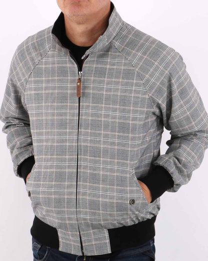 Trojan Check Harrington Jacket Black