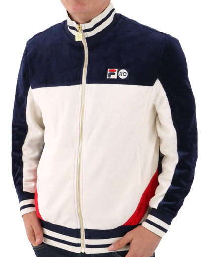 Fila Vintage Velour Tiebreak 110 Track Top Cream/Navy