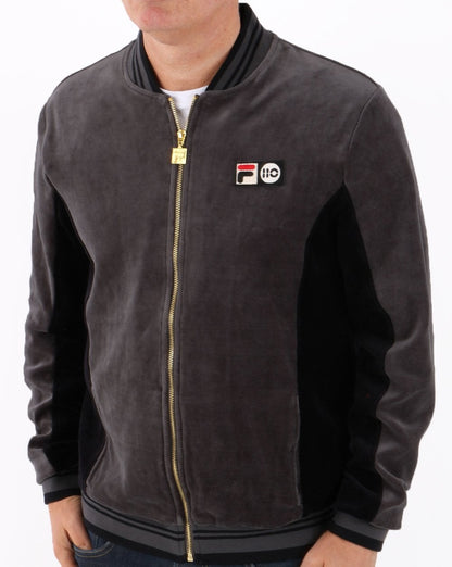 Fila Vintage Settanta 110 Velour Track Top Grey/Black