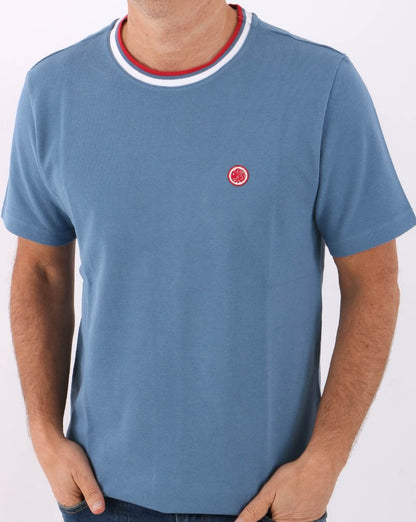 Pretty Green Tilby Neck Stripe T-shirt Blue