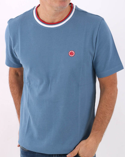 Pretty Green Tilby Neck Stripe T-shirt Blue