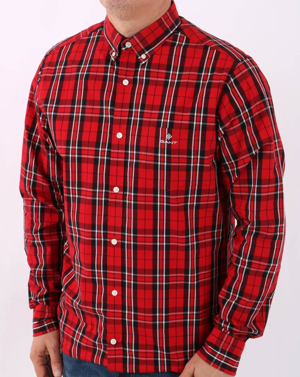 Gant Check Shirt Bright Red