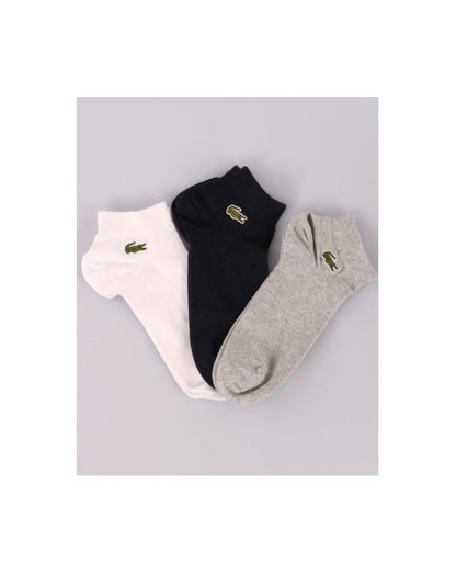 Lacoste Sport Triple Pack Low Cut Socks Navy/Silver/White