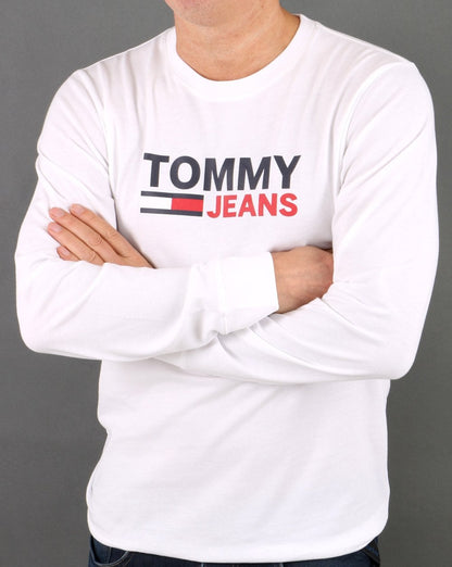 Tommy Jeans Long Sleeve Corp T-shirt White