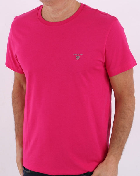 Gant Solid T Shirt Peacock Pink