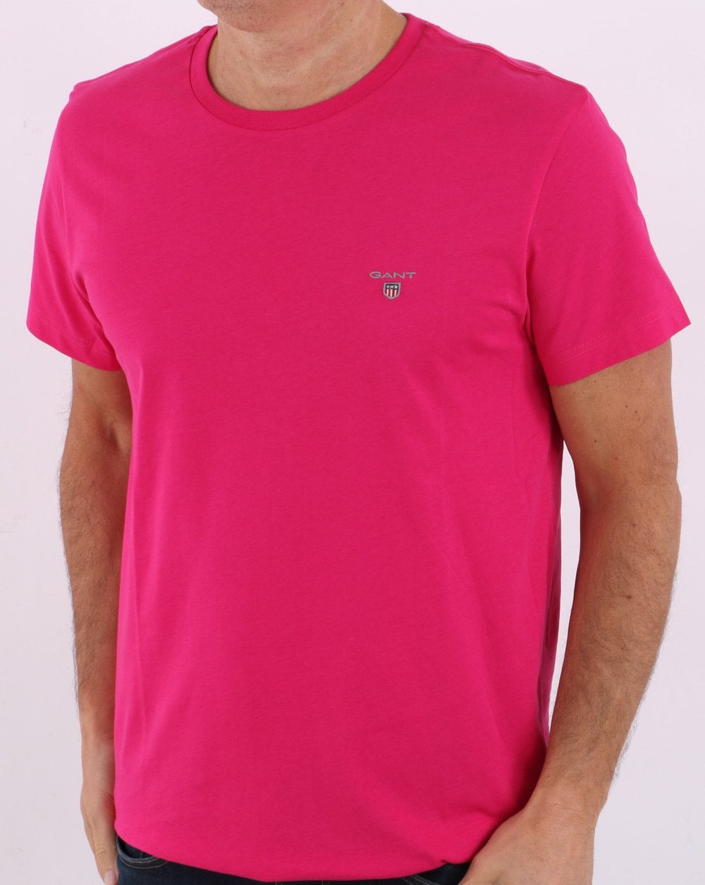 Gant Solid T Shirt Peacock Pink