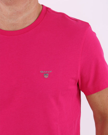 Gant Solid T Shirt Peacock Pink
