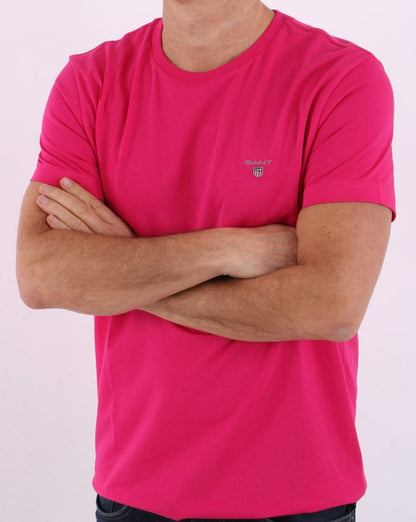Gant Solid T Shirt Peacock Pink
