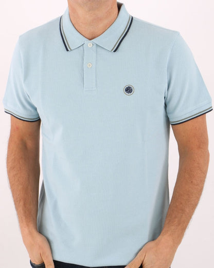 Pretty Green Tipped Polo Shirt Light Blue