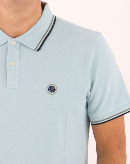 Pretty Green Tipped Polo Shirt Light Blue