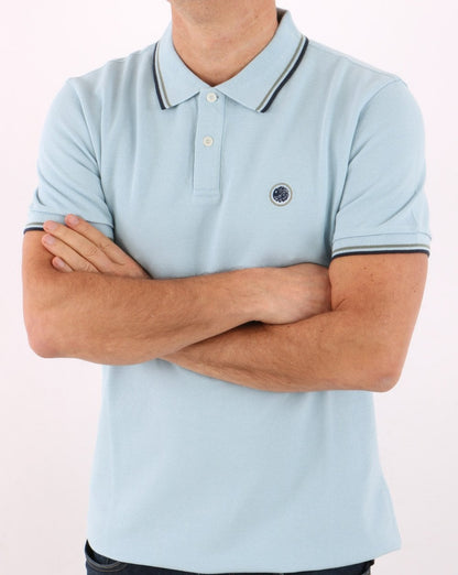 Pretty Green Tipped Polo Shirt Light Blue