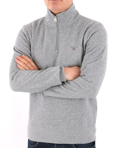Gant Original Half Zip Sweat Grey Melange