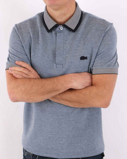 Lacoste Patterned Polo Shirt Blue/White