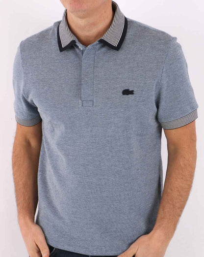 Lacoste Patterned Polo Shirt Blue/White