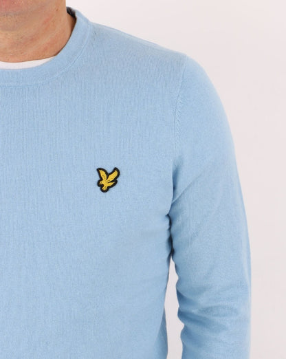 Lyle & Scott Cotton Merino knit Crew Sky Blue