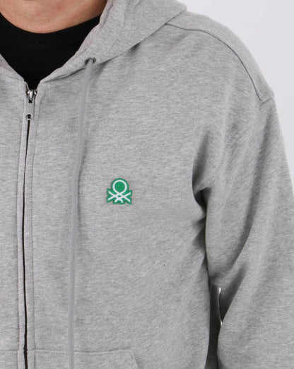 Benetton Full Zip Hoodie in Grey