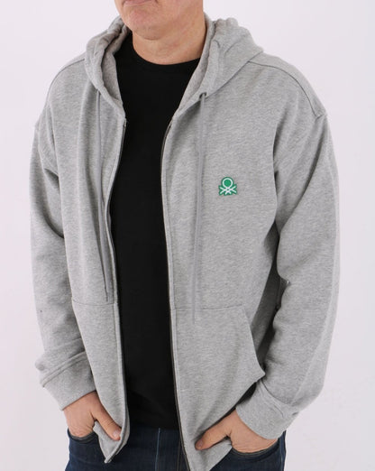 Benetton Full Zip Hoodie in Grey