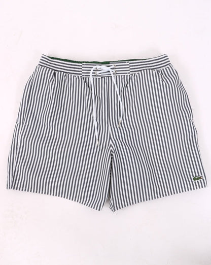 Lacoste Stripe Swim Shorts Navy/White