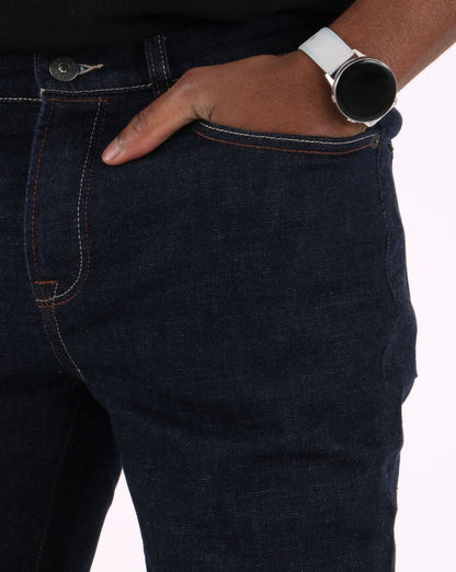 Pretty Green Regular Taper Fit Jeans Dark Wash
