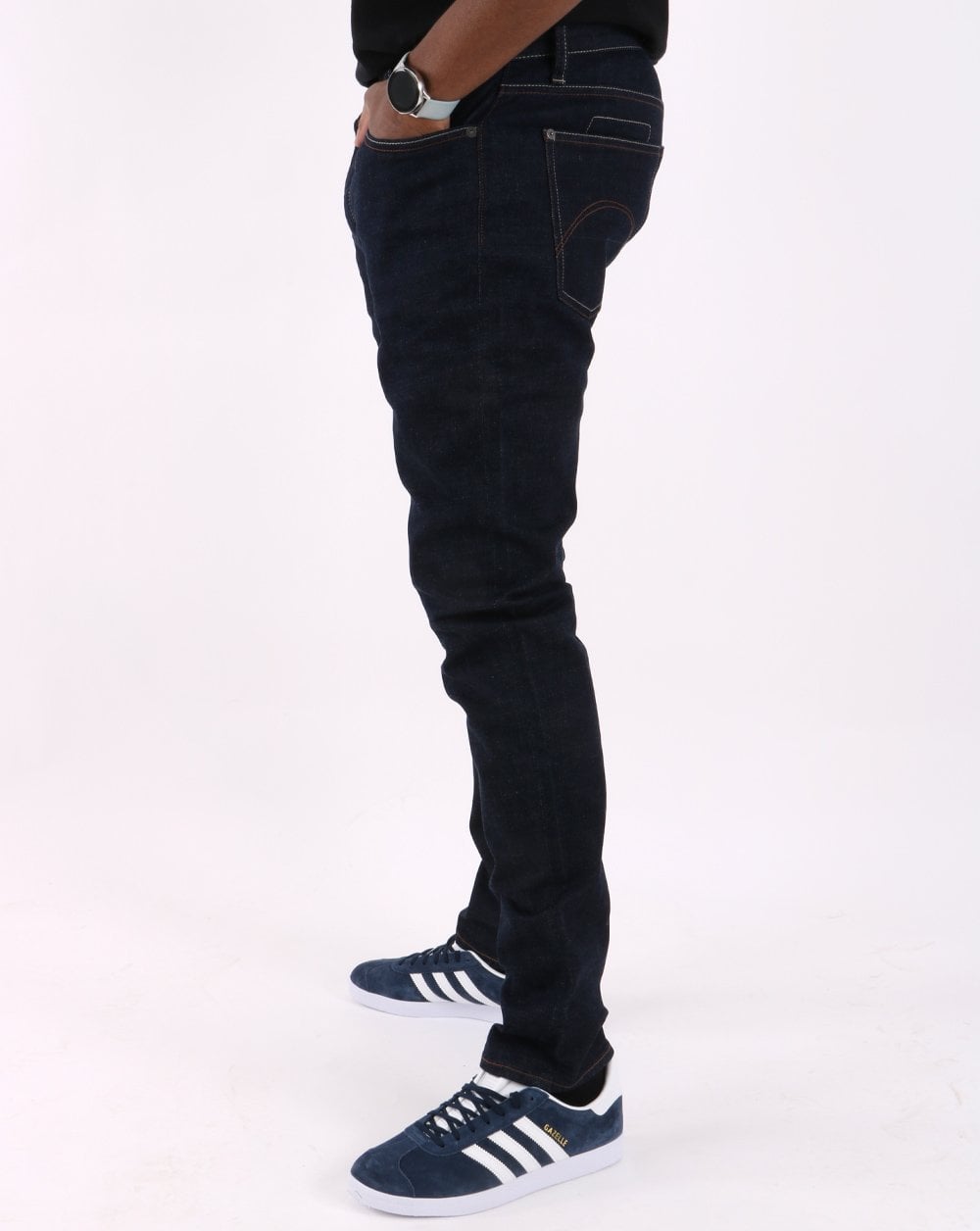 Pretty Green Regular Taper Fit Jeans Dark Wash