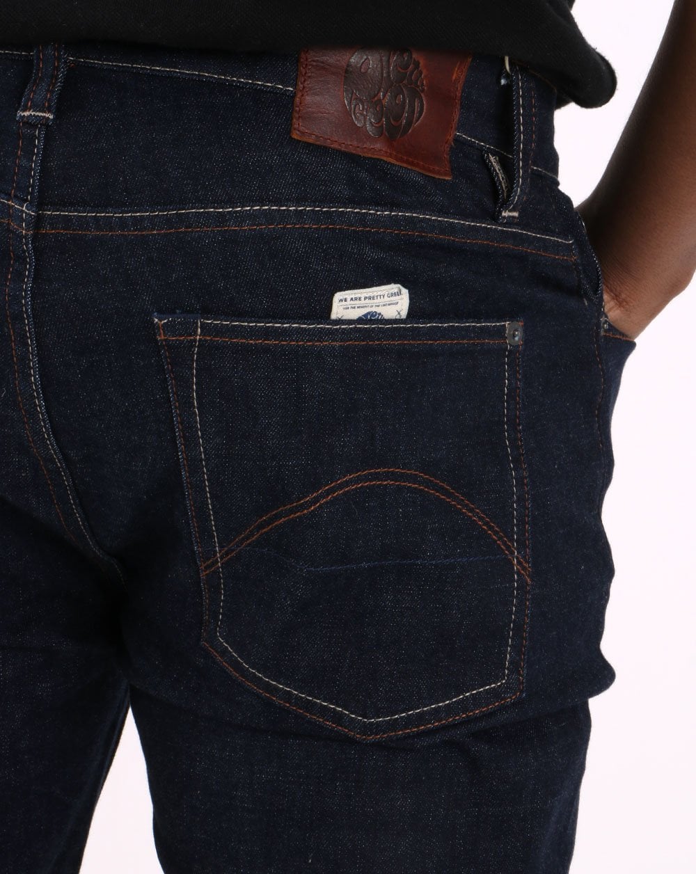 Pretty Green Regular Taper Fit Jeans Dark Wash