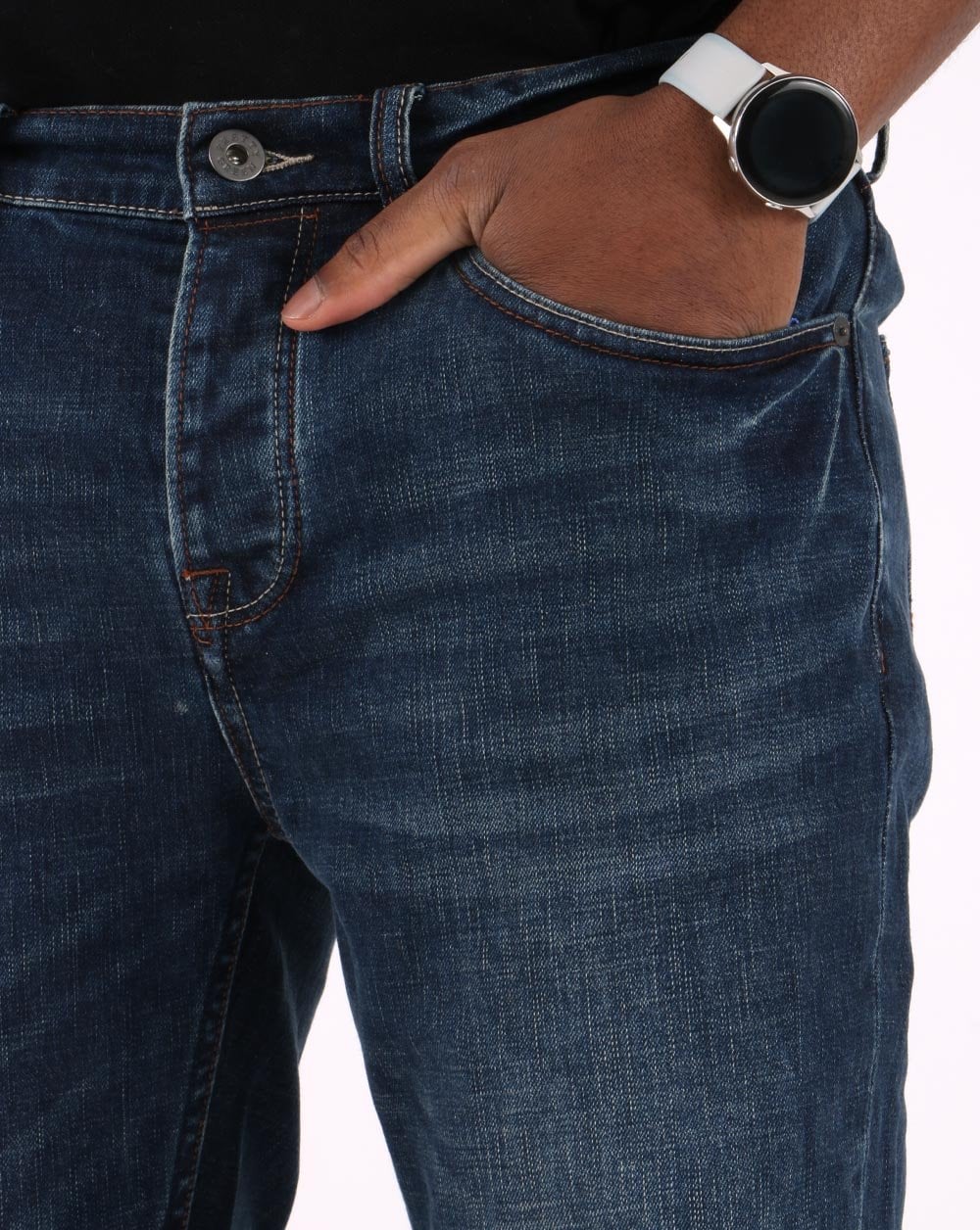 Pretty Green Regular Taper Jeans 6mth Mid Wash