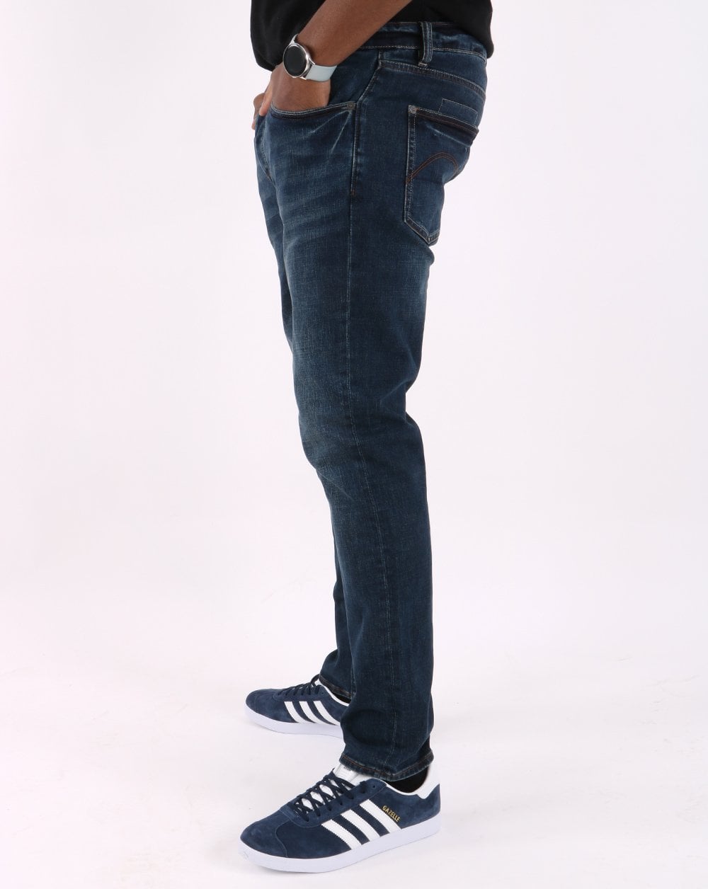 Pretty Green Regular Taper Jeans 6mth Mid Wash