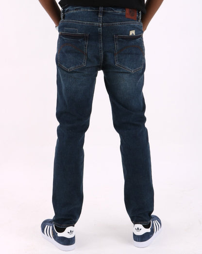 Pretty Green Regular Taper Jeans 6mth Mid Wash