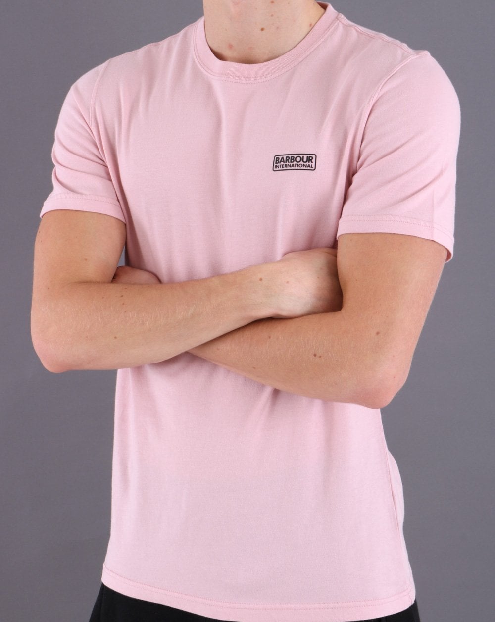 Barbour International Small Logo T-shirt Pink Cinder